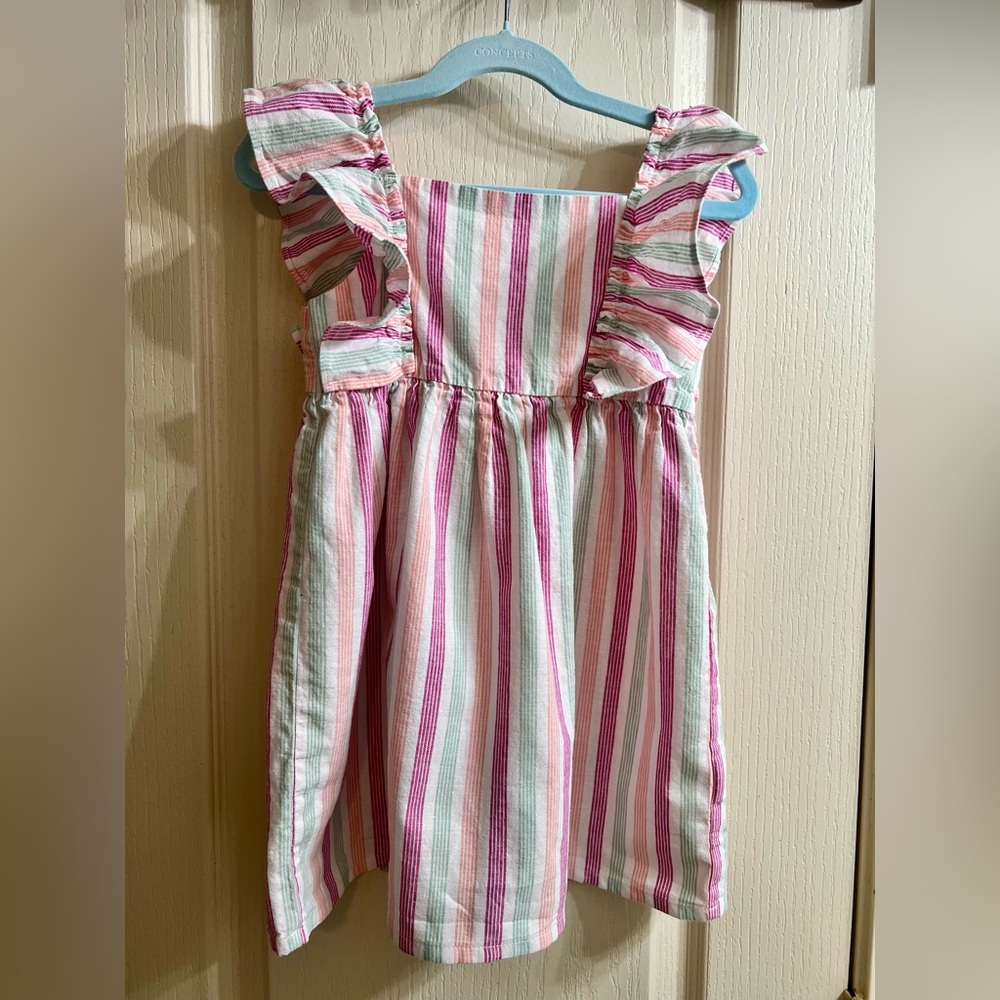Carter’s Striped Pink and Green Kids Dress - 4T